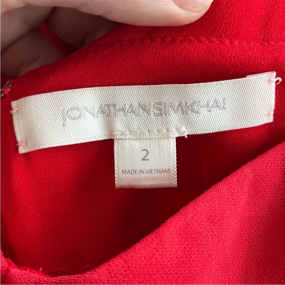 Jonathan Simkhai Crepe Combo Mini Ruffle Dress - Picture 6 of 9